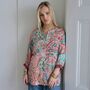 'Penny' Pink And Blue Paisley Button Down Shirt, thumbnail 2 of 3