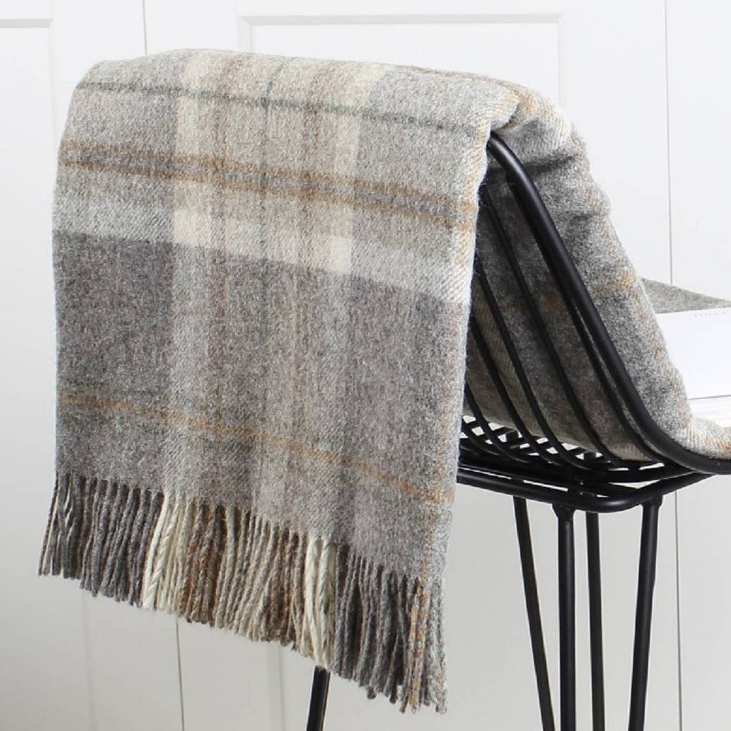 bark pure wool throw by marquis & dawe