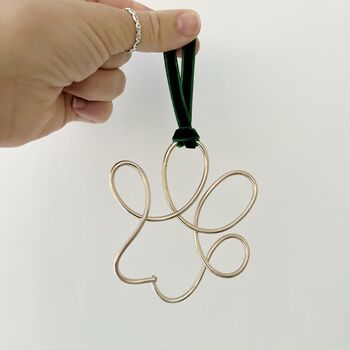 Paw Print Wire Christmas Tree Decoration, 2 of 4