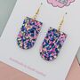 Classic Glitter Spring Drop Statement Resin Earrings, thumbnail 2 of 8