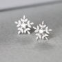 Sterling Silver Glistening Snowflake Studs Or Necklace, thumbnail 4 of 9