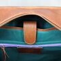 'Oxley' Men's Leather Weekend Holdall Bag In Cognac, thumbnail 9 of 11