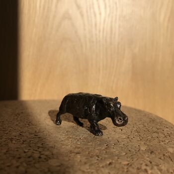 Miniature Bronze Hippo Sculpture 8th Anniversary Gift, 7 of 12