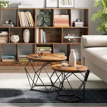 Set Of Two Brown Side Coffee Tables, 2 of 6