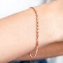 Delicate Twisted Rose Gold Plated Spiral Chain Bracelet, thumbnail 2 of 3