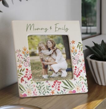 Personalised Floral Ceramic Frame, 2 of 6