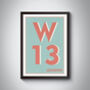 W13 Ealing London Postcode Typography Print, thumbnail 5 of 10