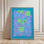 Botanical Patterned Art Print Blue, thumbnail 1 of 3