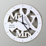 Personalised Mr And Mrs Wooden Clock, thumbnail 2 of 3
