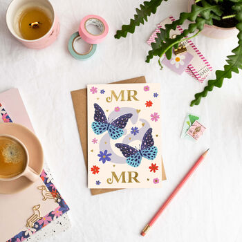 Mr And Mr Wedding Card | Gold Foil Cards | Same Sex, 2 of 3