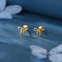 Sterling Silver Tiny Ribbon Bow Screw Back Earrings, thumbnail 3 of 10