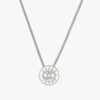 Gold Or Silver Women’s Evil Eye Coin Pendant Necklace, Spiritual Jewellery, 7 of 7