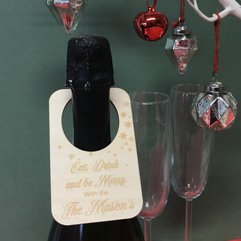 Personalised Christmas 'Be Merry' Bottle Label, 2 of 6