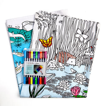 Colour In Nature And Wildlife Tablecloth Kit + 10 Pens, 7 of 7