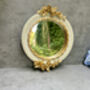 16cm Cream And Gold Decorative Wall Mirror – Floral Motif, thumbnail 3 of 12