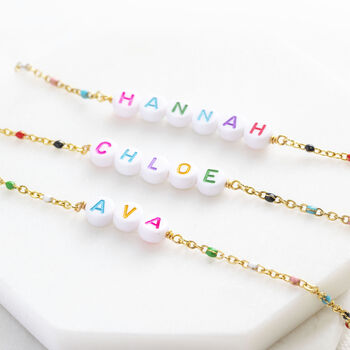 Personalised Name Enamel Chain Bracelet, 5 of 11