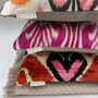Square Ikat Silk Cushion Pink Feather, thumbnail 3 of 8
