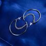 Dainty Chain Tassel Bar Threader Statement Round Hoop Earring, thumbnail 4 of 8