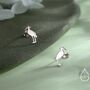 Grey Heron Bird Stud Earrings In Sterling Silver, thumbnail 6 of 11