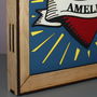 Personalised Papercut Heart Picture In Oak Frame, thumbnail 4 of 8