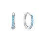 Evie Turquoise Silver Huggie Earrings, thumbnail 1 of 2