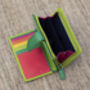 Lime Green Multi Colour Leather Purse Wallet Rfid, thumbnail 8 of 10