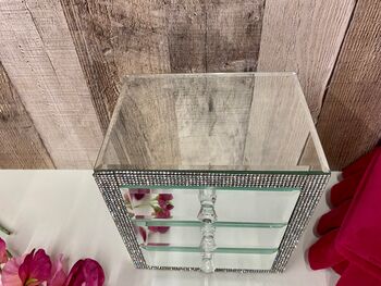Glass Diamante Mirror Jewellery Box Home Decor Gift, 5 of 10