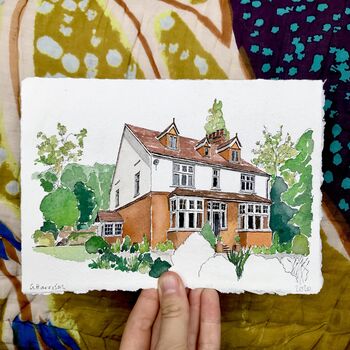 Personalised House Illustration In Watercolour, 6 of 10