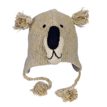 Beige Koala Hand Knitted Woollen Animal Hat, 4 of 4
