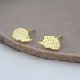 Hedgehog Stud Earrings In Sterling Silver, thumbnail 4 of 11