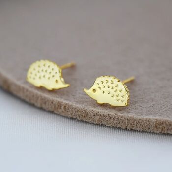 Hedgehog Stud Earrings In Sterling Silver, 4 of 11