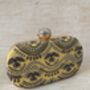 Yellow Handcrafted Oval Clutch Bag, thumbnail 1 of 4