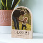 Personalised Solid Oak Wooden Arch Photo Block, thumbnail 2 of 3