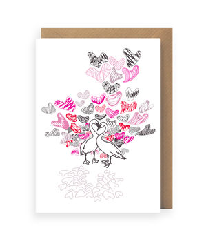 Wedding Swan Love Greeting Card, 2 of 2