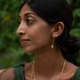 Gold Plated Fatima Hand Threader Earrings, thumbnail 3 of 4
