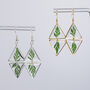 Fern Art Deco Dangle Earrings, thumbnail 2 of 3