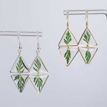 Fern Art Deco Dangle Earrings, 2 of 3