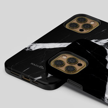 Minimal Black Marble Tough Case For iPhone, 4 of 4