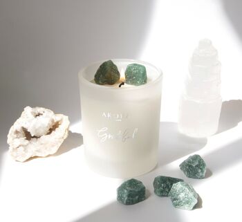 Grateful Green Aventurine Crystal Candle, 3 of 7
