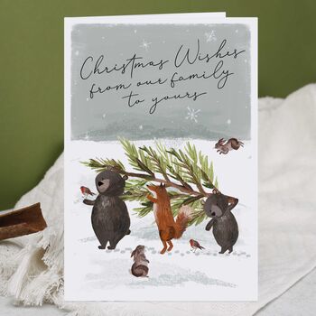 Woodland Animals Christmas Card Bundle Or Single Card, 2 of 2