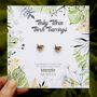 Inky Wren Birch Hypoallergenic Tiny Stud Earrings, thumbnail 1 of 7