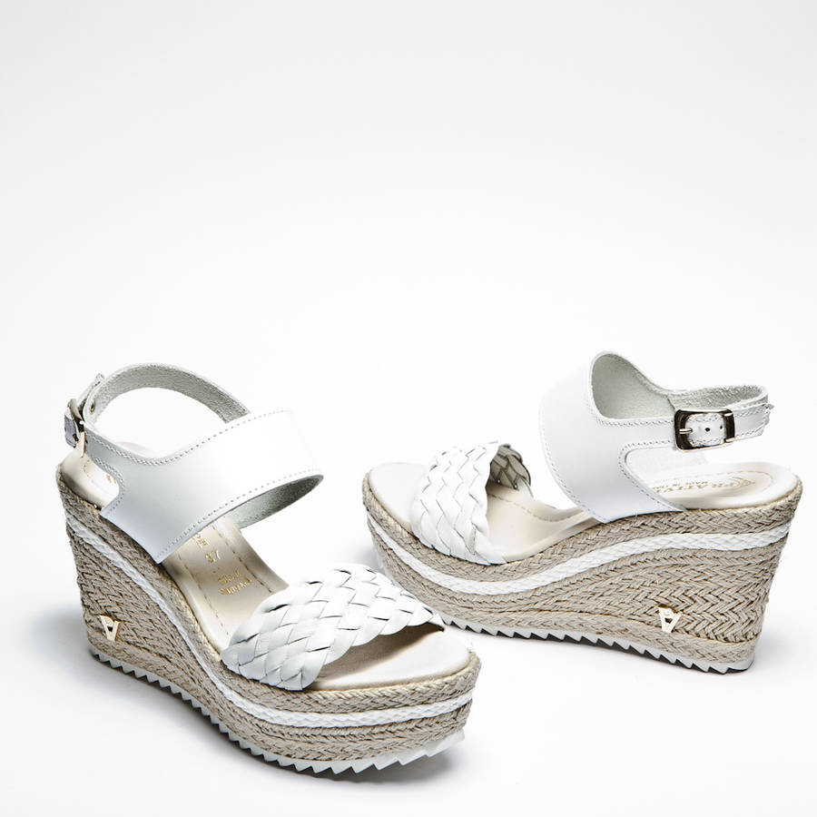 italian white espadrille wedge sandals by espadrille