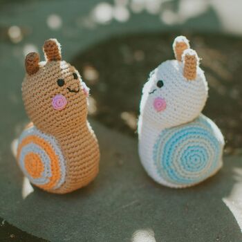 Handmade Snail Cream Fair Trade Toy, 2 of 3