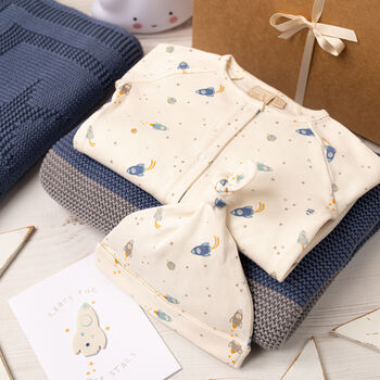 Space Rocket Blue Baby Boy Gift Box, 2 of 10