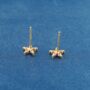 Pink Tourmaline October Birthstone Flower Stud Earrings, thumbnail 6 of 8