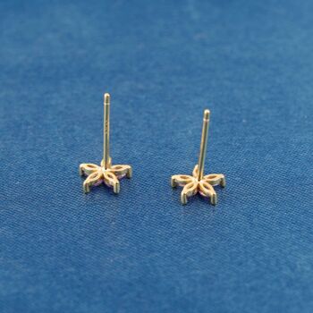 Pink Tourmaline October Birthstone Flower Stud Earrings, 6 of 8