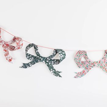Liberty Print Festive Bow Garland, 3 of 6