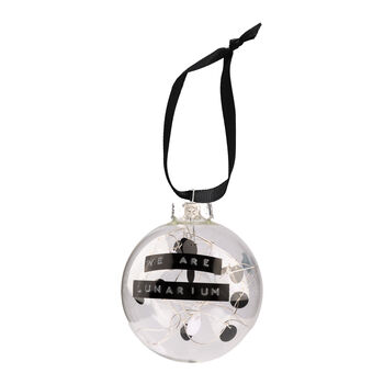 Personalised Christmas Tree Bauble Black And White Ornament, 3 of 8