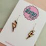 Small Royal Glitter Lightning Bolt Earrings / Rocker Chick Jewellery Small Vibrant Statement / Bold Power Gift, thumbnail 5 of 5