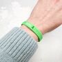Green Awareness Ribbon Bracelet Wristband, thumbnail 2 of 8